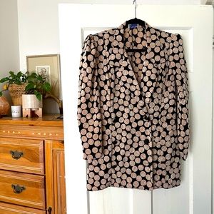 Vintage Nu-Mode made in Toronto Canada, polka dotted doubled breasted blazer.